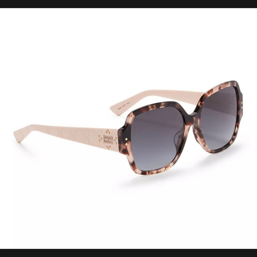 🎉HP🎉New Lady Dior Christian Dior Light Pink💖Studded 57mm Sunglasses Italy - Picture 2 of 16